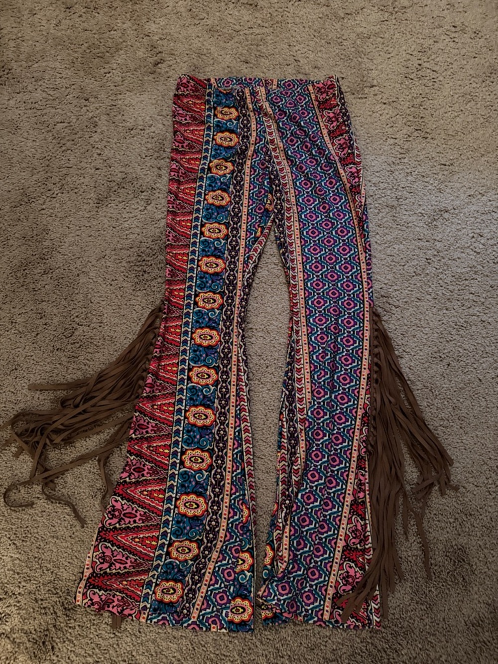 Judith March size medium elastic waist festival fringe pants